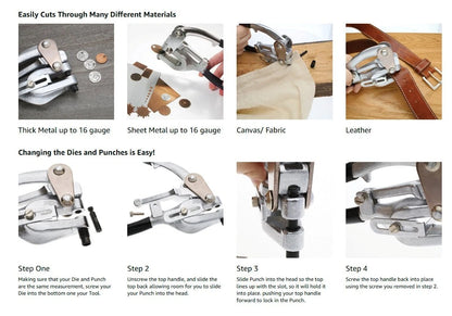 Beadsmith Mighty Punch Metal Hole Punch Kit, 7 Dies & Punches, Up to 16 Gauge