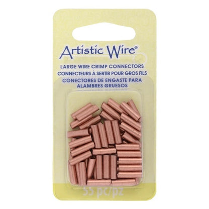 Artistic Wire Bare Copper Large Crimp Tubes, 10x3mm, 55 pcs (12 Gauge)