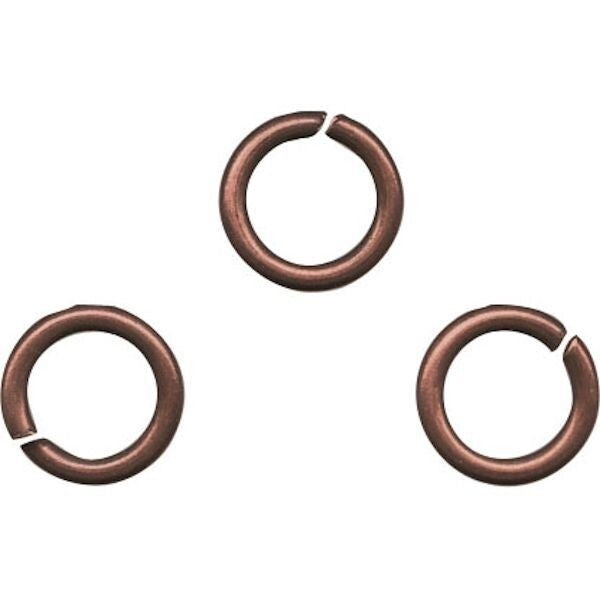 Antiqued Copper Brass Round Jump Rings, 19 Gauge, 6.5mm, 100 pcs