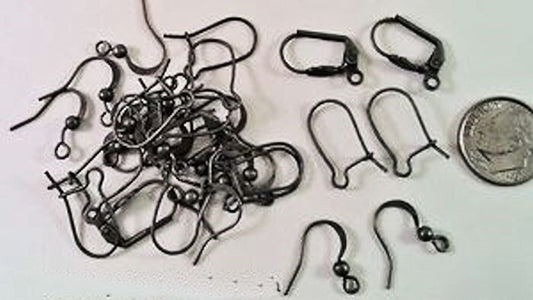 Antiqued Gunmetal Pewter Ear Wire Assortment, 3 Styles, 16 Pairs