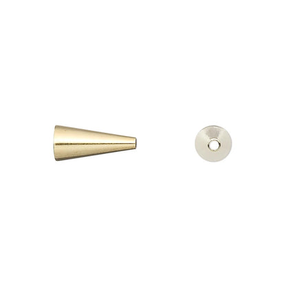 Gold Plated Brass Cone Bead Cap Terminators, 12x5mm, 100 pcs