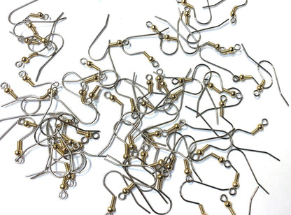 Stainless Steel Fishhook Ear Wires, Gold Ball & Coil, 20mm, 21 Gauge, 1000 pcs (500 Pairs)