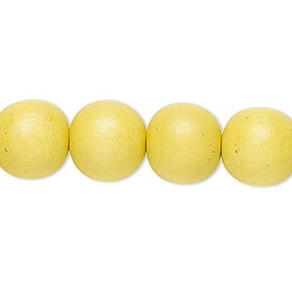 Cheesewood Round Beads, Dyed & Waxed, 11-12mm, 2 Strands, Approx. 70 Beads