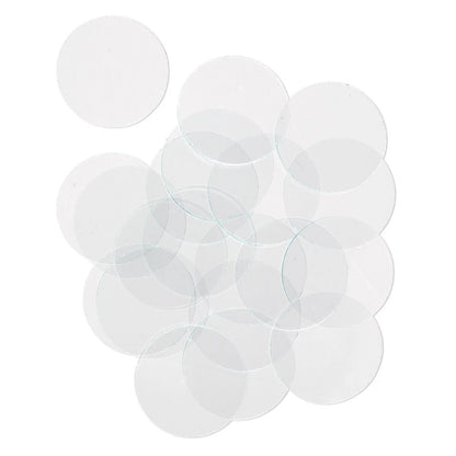 Clear Flat Art Glass Circles 1 Inch Grounded Edges (20 pc)