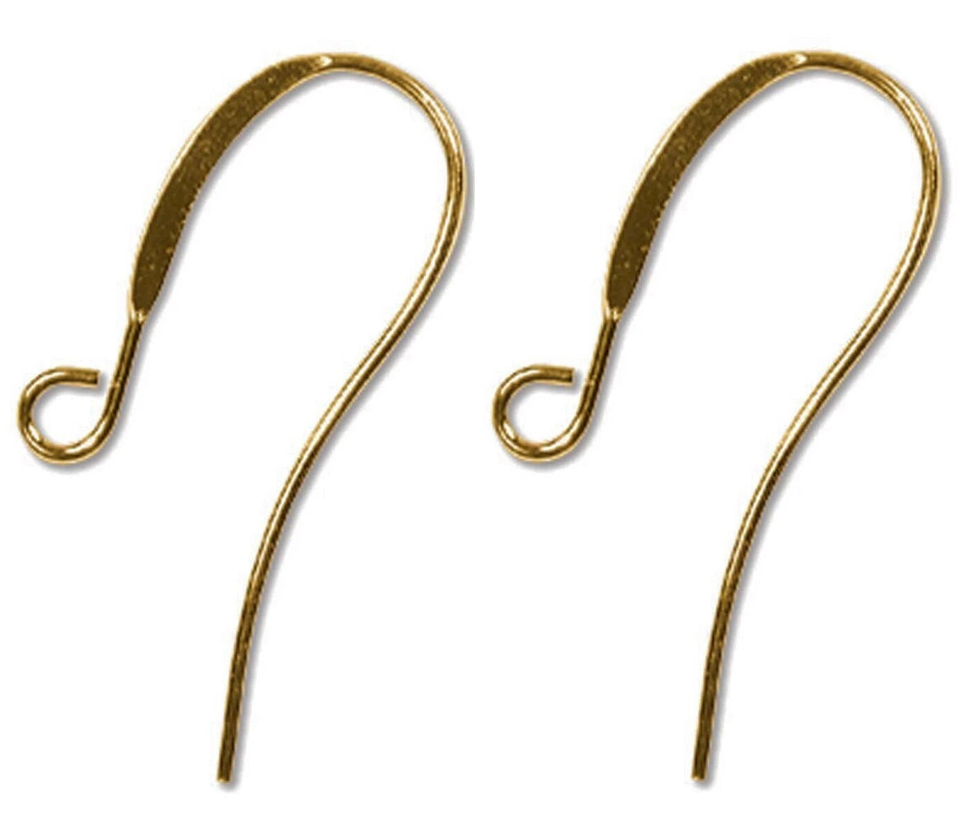 Gold Plated Brass Fishhook Ear Wires 10x24mm