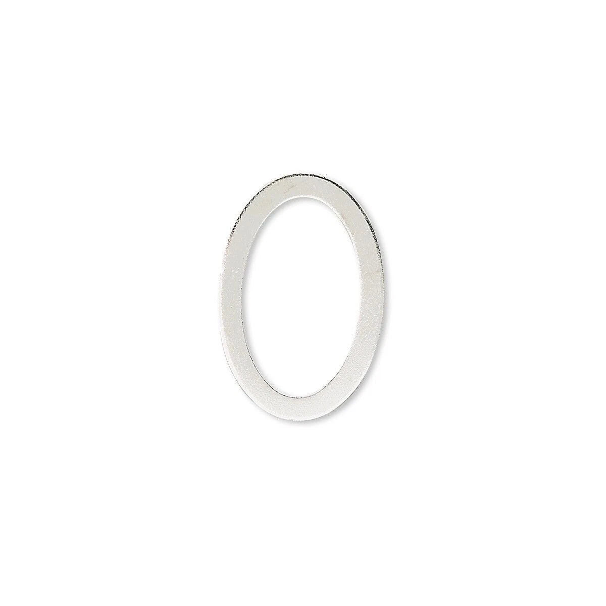 Silver-Plated Brass Open Oval Link Connectors, 18x12mm, 10 pcs