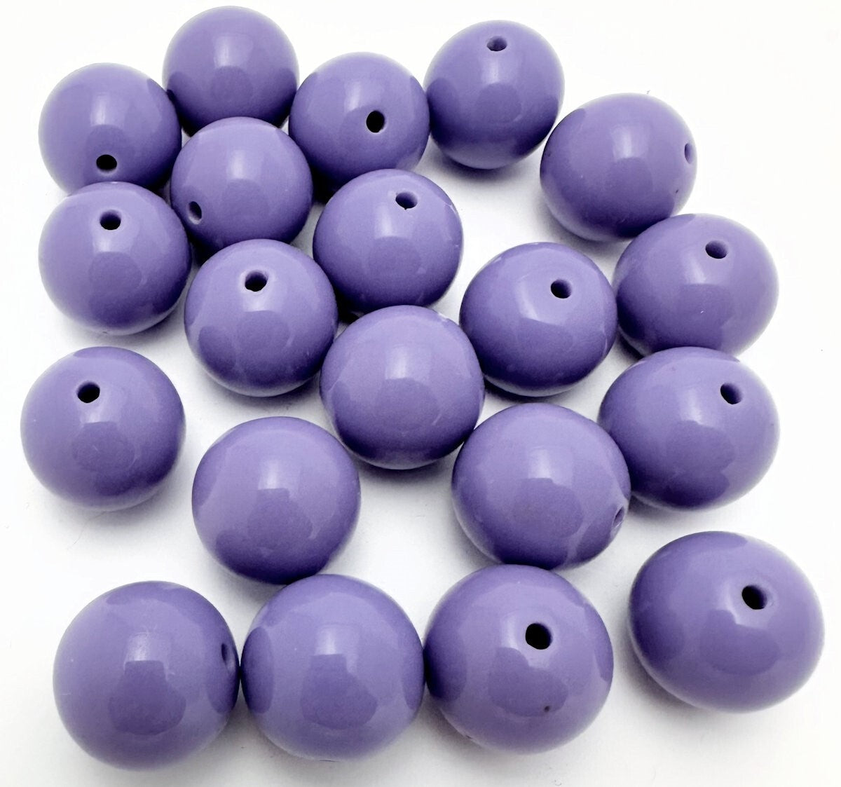 Opaque Violet Purple Resin Round Beads, 19-21mm, 1/4 lb (approx. 20)