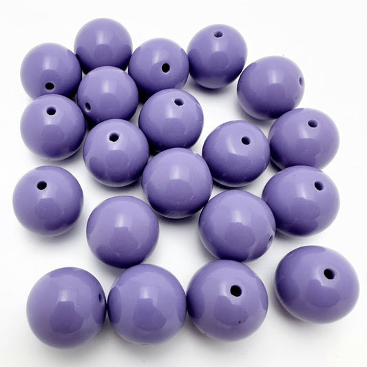 Opaque Violet Purple Resin Round Beads, 19-21mm, 1/4 lb (approx. 20)