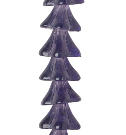 Translucent Purple Czech Glass Trumpet Flower Beads, 12x10mm - approximately 39 pcs