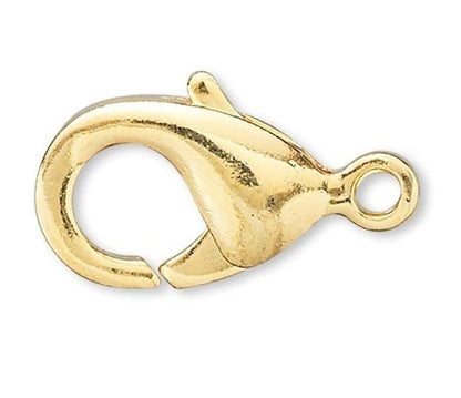 Gold Plated Brass Self-Closing Lobster Claw Clasps 13x8mm – 50 pcs
