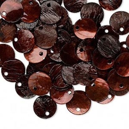 Mussel Shell 10mm Round Coin Drop Charms, 100 pcs