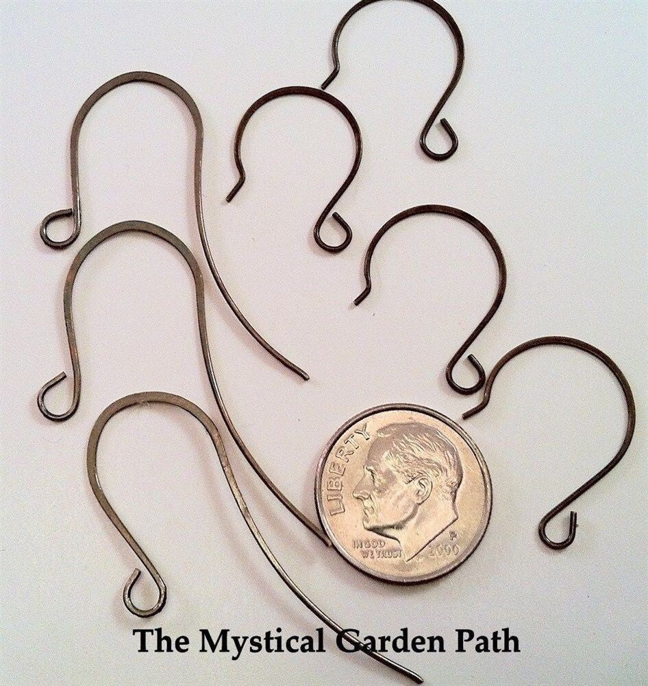 Antiqued Brass Pewter Flat Fishhook & French Hoop Ear Wire Mix, 36 Pairs