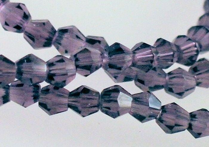 Cosmic Crystal Tanzanite Purple Faceted Bicone Beads, 4mm, 1 Strand (approx. 100)