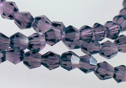 Cosmic Crystal Tanzanite Purple Faceted Bicone Beads, 4mm, 1 Strand (approx. 100)