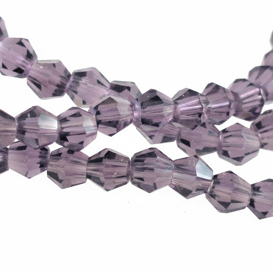 Cosmic Crystal Tanzanite Purple Faceted Bicone Beads, 4mm, 1 Strand (approx. 100)