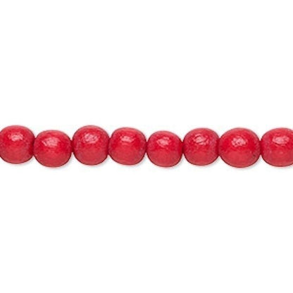 Dyed & Waxed Wood Round Beads 6mm - 2 Strands (approx. 140 pcs)