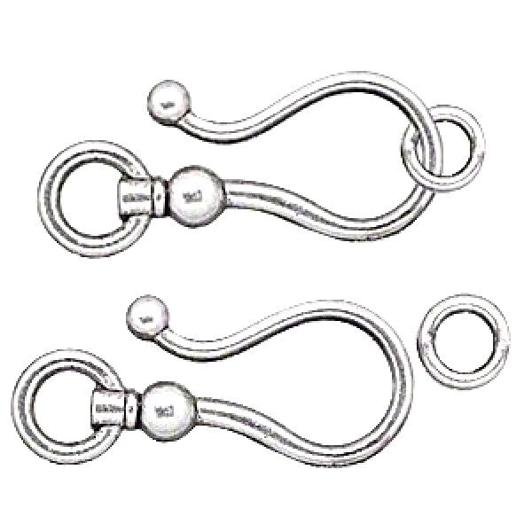 Antiqued Brass Large Shepherd's Hook & Eye Clasp Sets 26x16mm, 2 sets