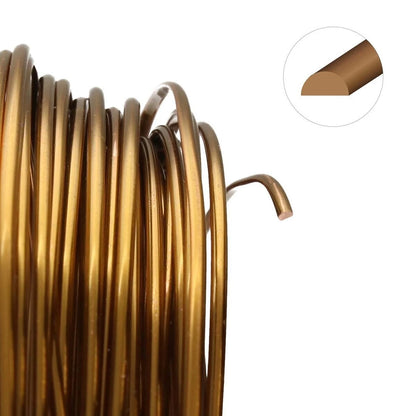 Vintage Bronze Half Round Non-Tarnish Copper Wire, 21 Gauge (0.72mm), 7 Yards