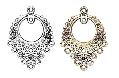 Antiqued Pewter Filigree Chandelier Earring Connectors 26x23mm - 10 pcs