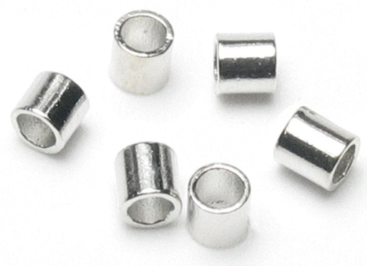 Crimp Tube, Argentium Sterling Silver 2x2mm, 100 pcs
