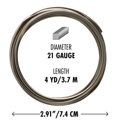 Titanium Square Non-Tarnish Copper Wire, 21 Gauge (0.72mm), 4 Yards