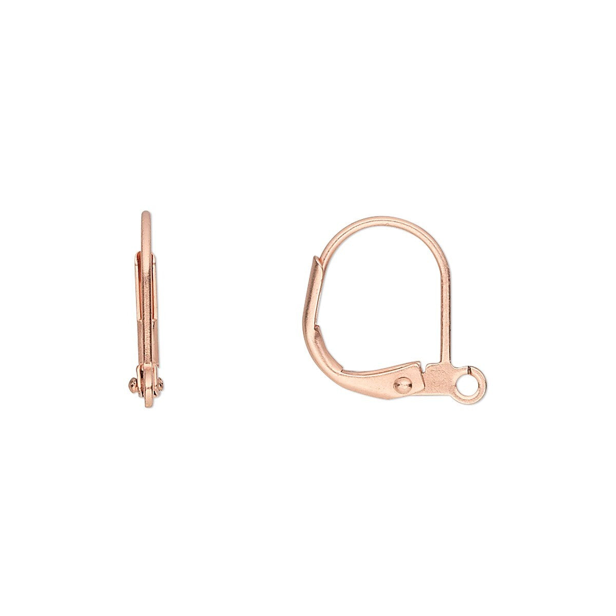 Plated Brass Leverback Ear Wires, 14x13mm Open Loop, 10 pcs