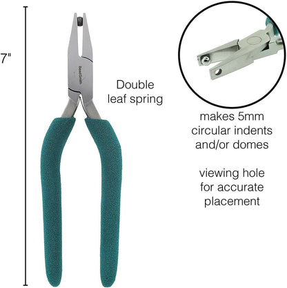 BeadSmith 5mm Dimple Pliers with Viewfinder for Metal Domes & Indents