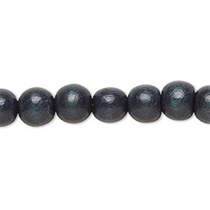 Dyed & Waxed Wood Round Beads 7-8mm - 2 Strands (approx. 108 pcs)