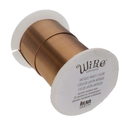 Beadsmith Tarnish Resistant Antique Brass Round Wire, 20 Gauge, 15 Yards