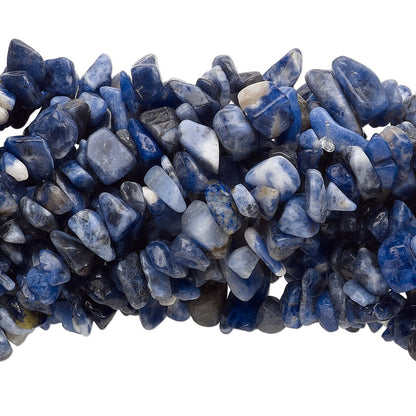 Beads, Sodalite (Natural) B/C Grade 2-12mm Chip, 1 Strand (34 inch)