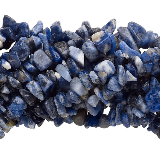 Beads, Sodalite (Natural) B/C Grade 2-12mm Chip, 1 Strand (34 inch)