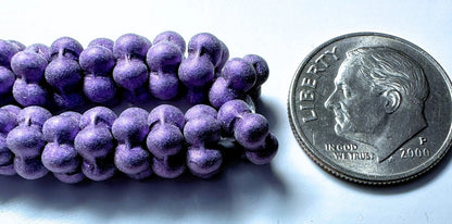 Czech Pressed Glass Purple Satin Flower Rondelle Beads, 7mm, 1 Strand (approx. 60)
