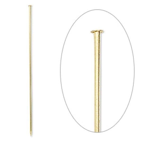 Stick Pins with Clutches, 3 Inch, 18 Gauge, Gold or Silver Plated Brass
