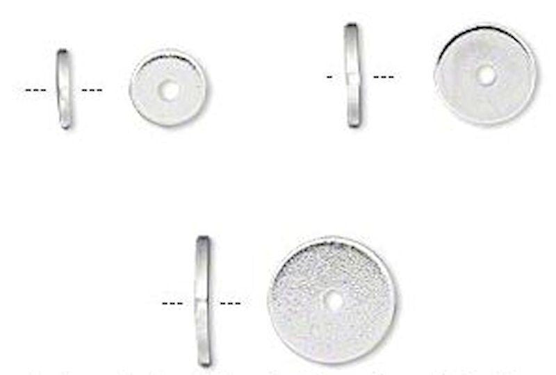 Silver Plated Steel Disc Heishi Spacer Beads, 100 pcs