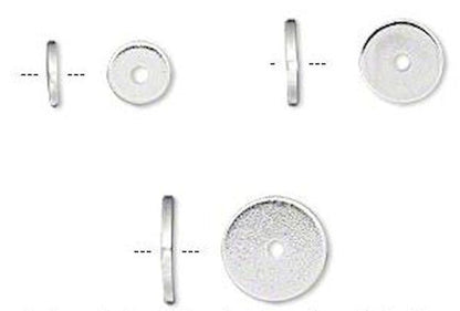 Silver Plated Steel Disc Heishi Spacer Beads, 100 pcs