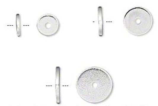 Silver Plated Steel Disc Heishi Spacer Beads, 100 pcs