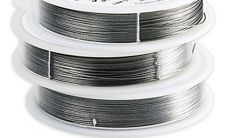 Beadalon 7-Strand Beading Wire, 0.018" Bright Stainless Steel - 30 Feet
