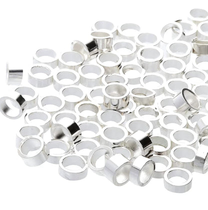 Beadsmith Silver Plated Crimp Tubes, 3x2mm, 100 pcs
