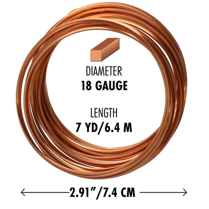 Beadsmith Non-Tarnish Copper Square Wire, 18 Gauge (1.02mm), 7 Yards
