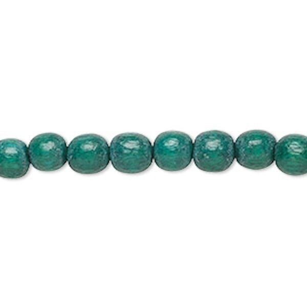 Dyed & Waxed Wood Round Beads 6mm - 2 Strands (approx. 140 pcs)