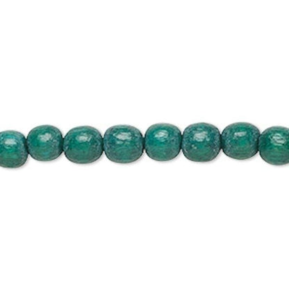 Dyed & Waxed Wood Round Beads 6mm - 2 Strands (approx. 140 pcs)