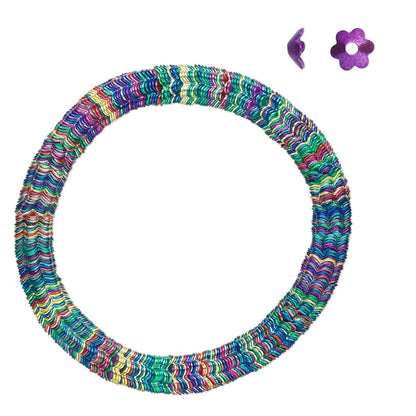 Jewel Tone Painted Steel Daisy Flower Bead Caps, 7x3mm, approx. 300 pcs