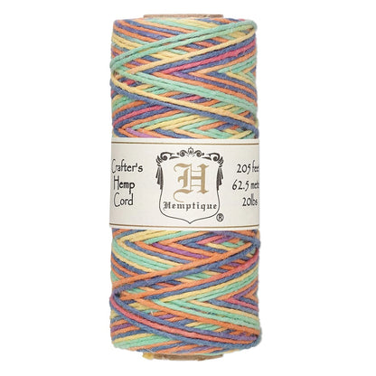 Hemptique Multicolor Polished Hemp Cord, 1mm, 205 Feet - 1 Spool