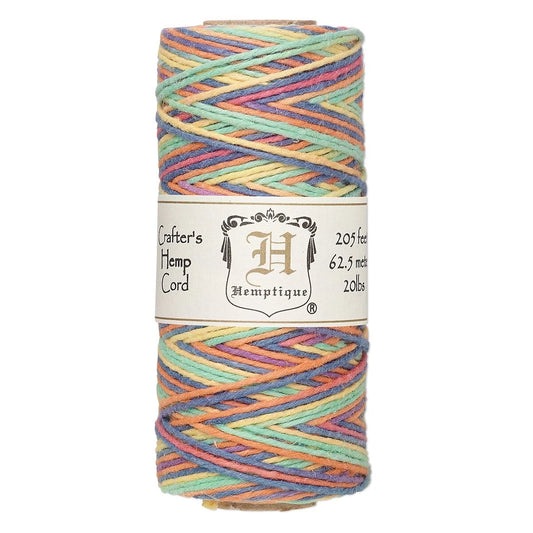 Hemptique Multicolor Polished Hemp Cord, 1mm, 205 Feet - 1 Spool