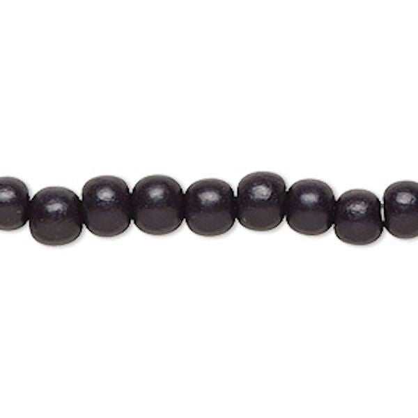 Dyed & Waxed Wood Round Beads 6mm - 2 Strands (approx. 140 pcs)