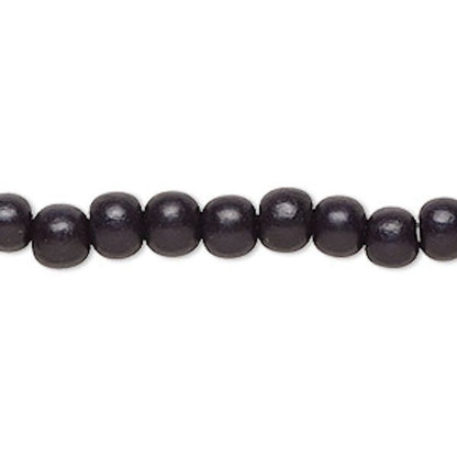Dyed & Waxed Wood Round Beads 6mm - 2 Strands (approx. 140 pcs)