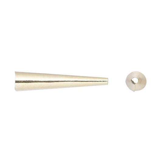 Gold Plated Brass Cone Fringe Terminator Findings 26x6mm