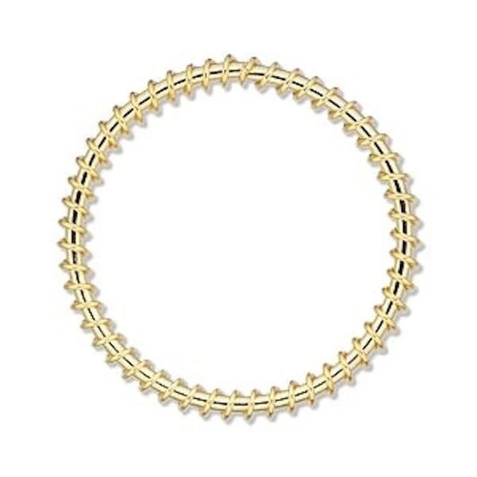 Gold Plated Steel Wire-Wrapped Round Components, 30mm