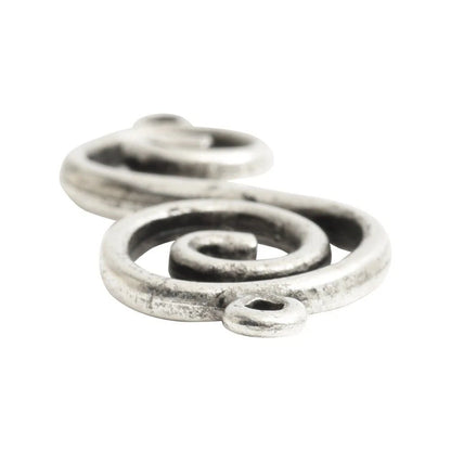 Antiqued Silver-Plated Pewter S-Swirl Link Connectors, 32.9mm - 2 pcs