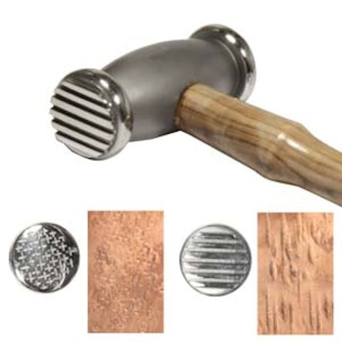 BeadSmith Double Texture Hammer 10oz - Weave & Stripes